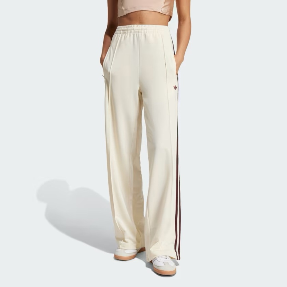 adidas Originals Firebird Loose track pants in cream and burgundy - medium - NWT